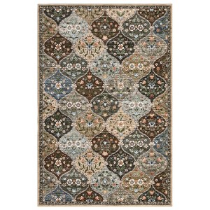 Washable Non Slip Floral Print Vintage Area Rugs for Living Room Bedroom, Soft Low Pile Dining Room Carpet for Home Office - 1 of 4
