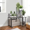 Cat Litter Box Enclosure Furniture with 3 Tier Storage Shelves, Large Hidden Cat House with Metal Frame - 3 of 4