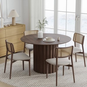 Dovelina Mid-Century Wood Round Dining Table Kitchen Table Dining Room Table for 4 People - 46", Black - 1 of 4