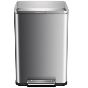 Acekool 13 Gallon Stainless Steel Kitchen Trash Can, Step Pedal Bin with Soft Close Lid & Removable Liner for Home or Office - 1 of 4
