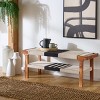 Munich Bench With Shelf - BCH3703 - Beige Black/Natural - Safavieh - 3 of 4