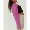 Womens Sweater Bolero Open Front Cropped Sweater Cardigan Long Sleeve Rib Knit Tops Cropped Cardigan Shrugs for Sleeveless Dress - 3 of 4
