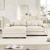 Oversized 92" Corduroy Cloud Modular L-Shaped Sectional Sofa with Thick Cushion and Movable Ottoman - 3 of 4