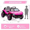 Pink Licensed Volkswagen Beetle 12V Kids Electric Ride On Car With Remote Control Led Lights Usb Music Soft Start And Horn For Toddlers Pink - 3 of 4