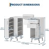Professional Manicure Table w/ Wrist Rest & Dust Collector - 2 Drawers, Storage Cabinet, Vertical Pull-Out Locker + 4 Shelves Salon Nail Station - 2 of 4