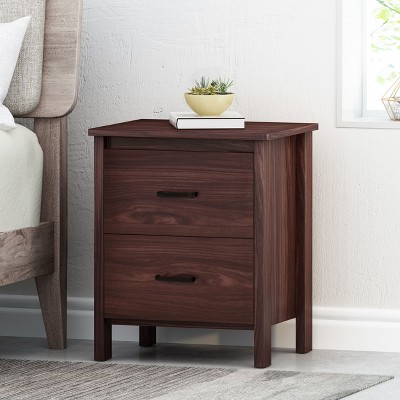 NicBex Farmhouse Nightstand Toolless Assembly Bedside Table with 2 Drawers End Table for Bedroom, Living Room