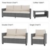 5 Pieces Patio Furniture Sets,Outdoor Sectional Sofa Wicker Conversation Couch for Coffee Table, Rattan Outdoor Furniture Backyards, Gardens - 3 of 4