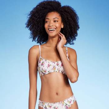 Women's Ruched Underwire Bikini Top - Shade & Shore™ Multi Ditsy Floral Print 