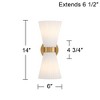 Possini Euro Design Possini Euro Peter 14" High Warm Brass 2-Light Wall Sconce - 4 of 4