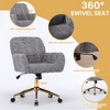 Rbied Artificial Alpaca Wool Adjustable and Swivel Accent Chair Vanity Chair Office Chair with Wheels and Metal Base - 2 of 4