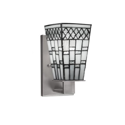 Toltec Lighting Apollo 1 - Light Sconce in  Graphite with 5" Square Pewter Art Glass Shade