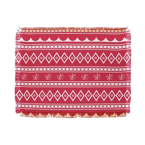 CraftBelly Retro Holiday Red 56"x46" Woven Throw Blanket - Deny Designs - 1 of 4