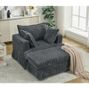 NEW ARRIVED 477 Oversized Corduroy Chaise Longue with Ottoman Deep Seat Reclining Chair Sofa - 4 of 4