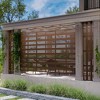 Lirago Metal Outdoor Privacy Screen Freestanding Patio Decorative Screens - 72"x47", Brown - 2 of 4
