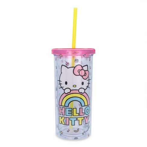Silver Buffalo Sanrio Hello Kitty Pastel Rainbow Carnival Cup With Lid