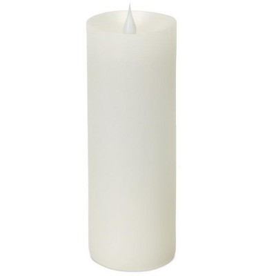 Melrose 7" Prelit LED Simplux Wax Flameless Pillar Candle with Moving Flame - White