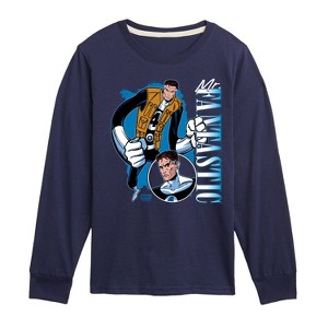 Boys' - Marvel - Fantastic Four Mr Fantastic Collage Long Sleeve Graphic T-Shirt - 1 of 3