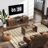 SKONYON Mid Century Modern TV Stand for 55–65 Inch TVs – Boho Media Console with Fluted Doors, Storage Cabinets & Open Shelf - 3 of 4
