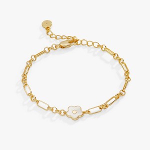 Alex and Ani Mother Of Pearl Daisy Charm Chain Bracelet - 1 of 3