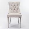 Button Tufted Dining Chair 2 in Set, Velvet Fabric for Dining Room, Beige - 3 of 4