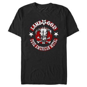 Mens Lamb of God Pure American Metal Skull T Shirt - 1 of 3