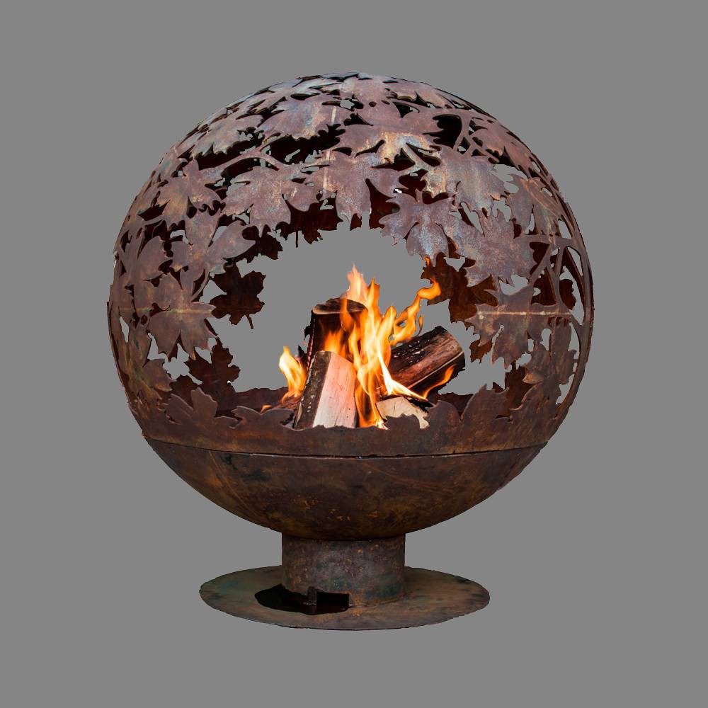 Laser Cut Blowing Leaves Fire Sphere L Esschert Design