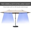 NicBex 15FT Steel Rectangular Double-Sided Patio Umbrella,Patio Umbrella with Base & Crank,Outdoor Market Umbrella for Pool,Garden & Patio - 4 of 4