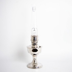Aladdin Chrome Table Oil Lamp, Indoor Emergency Lighting Fuel Table Lamp, Chrome-Plated Bowl with Nickel Burner - 1 of 4