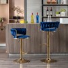 Velvet Bar Stools Set of 2 with Adjustable Height, 360¡ã Swivel, Chrome Footrest, and Metal Legs for Kitchen, Dining, or Bar - 4 of 4