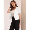 Allegra K Women's Regular Fit Shawl Collar Open Front Short Sleeve Work Office Suit Blazer - 3 of 4