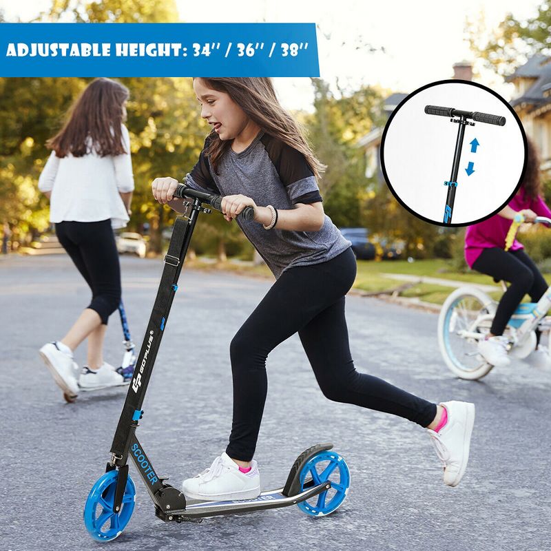 Costway Folding Sports Kick Scooter w/LED Wheels for Kids Teens Pink\ Blue, 2 of 11