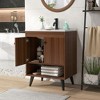 Tangkula 25 Inch Wooden Bathroom Vanity Sink Combo with Open Shelf & Sink & Pop Up Drain - 4 of 4