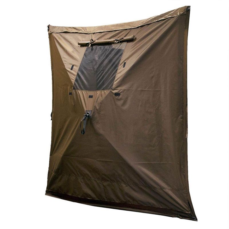 CLAM Quick Set Venture 9 x 9 Foot Portable Outdoor Camping Canopy Shelter, Brown + Clam Quick Set Screen Hub Tent Wind & Sun Panels, Brown (2 Pack), 3 of 7