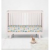 Bacati - Little Dino Boys Teal/Yellow Muslin 100 percent Cotton Muslin Universal Baby US Standard Crib or Toddler Bed Fitted Sheet - 4 of 4