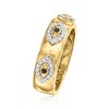 Ross-Simons 0.20 ct. t.w. White and Black Diamond Evil Eye Ring in 18kt Gold Over Sterling - 3 of 4