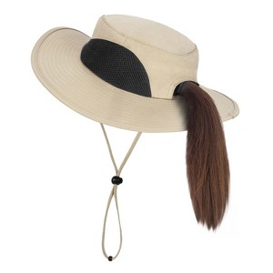 Solaris Women's Ponytail Hole UPF 50 Sun Protection Hat for Garden Hiking Safari Outdoor Beach, Adjustable Chin Strap and Breathable Mesh - 1 of 4