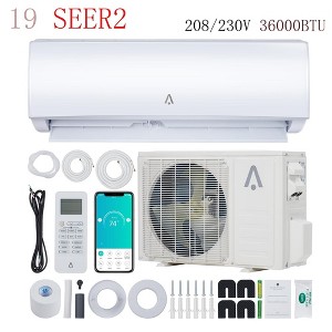 36000Btus Mini Split Air Conditioner Inverter 19 SEER2 With Heat Pump & Smart App Control & Installation Kits - 1 of 4