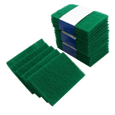 Unique Bargains Soft Non-Scratch Scouring Sponge Pad Kitchen Cleaning Pads  Green Yellow 2 Pcs