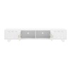 PAGED TV Stand for TVs with Solid Wood Legs and Metal Handles Up to 80 Inch,Console Table with Glass Door for Bedroom,Living Room,White - 4 of 4