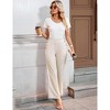 Clearlove Women Casual Wide Straight Leg Trousers Business Dress Pants - 3 of 4