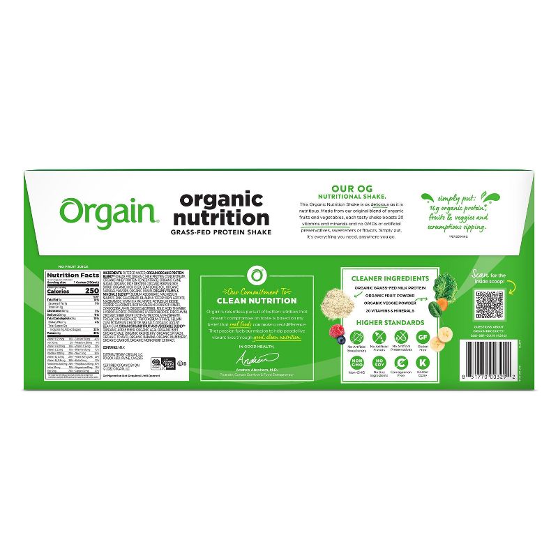 Orgain Organic Nutritional Shake - Sweet Vanilla Bean - 12ct, 5 of 12