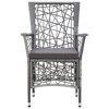 vidaXL Patio Chairs with Cushions, Set of 2 - Poly Rattan Garden Chairs - Water-Resistant & Weatherproof - Gray - 3 of 4