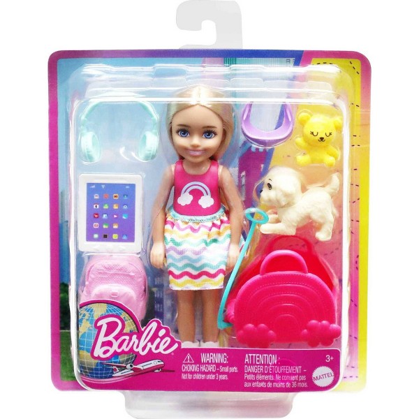 Muñeca Chelsea y Set de Viaje con Accesorios y Cachorro, Juguete Barbie 6