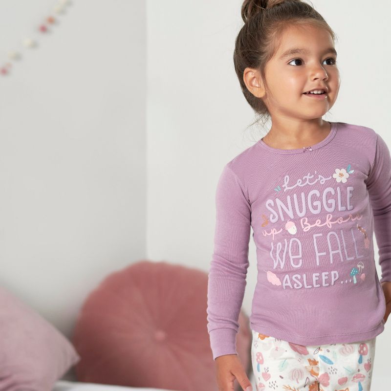 Gerber Infant & Toddler Girls' Snug Fit Cotton Pajamas, 4-Piece Set, 2 of 10