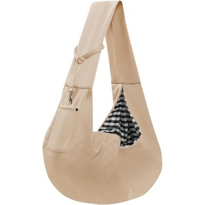 Dog Carrier Sling - Reversible Puppy Carrier Purse with Storage Pocket, Hand-Free Dog Sling Carrier for Carry Small Dogs and Cats