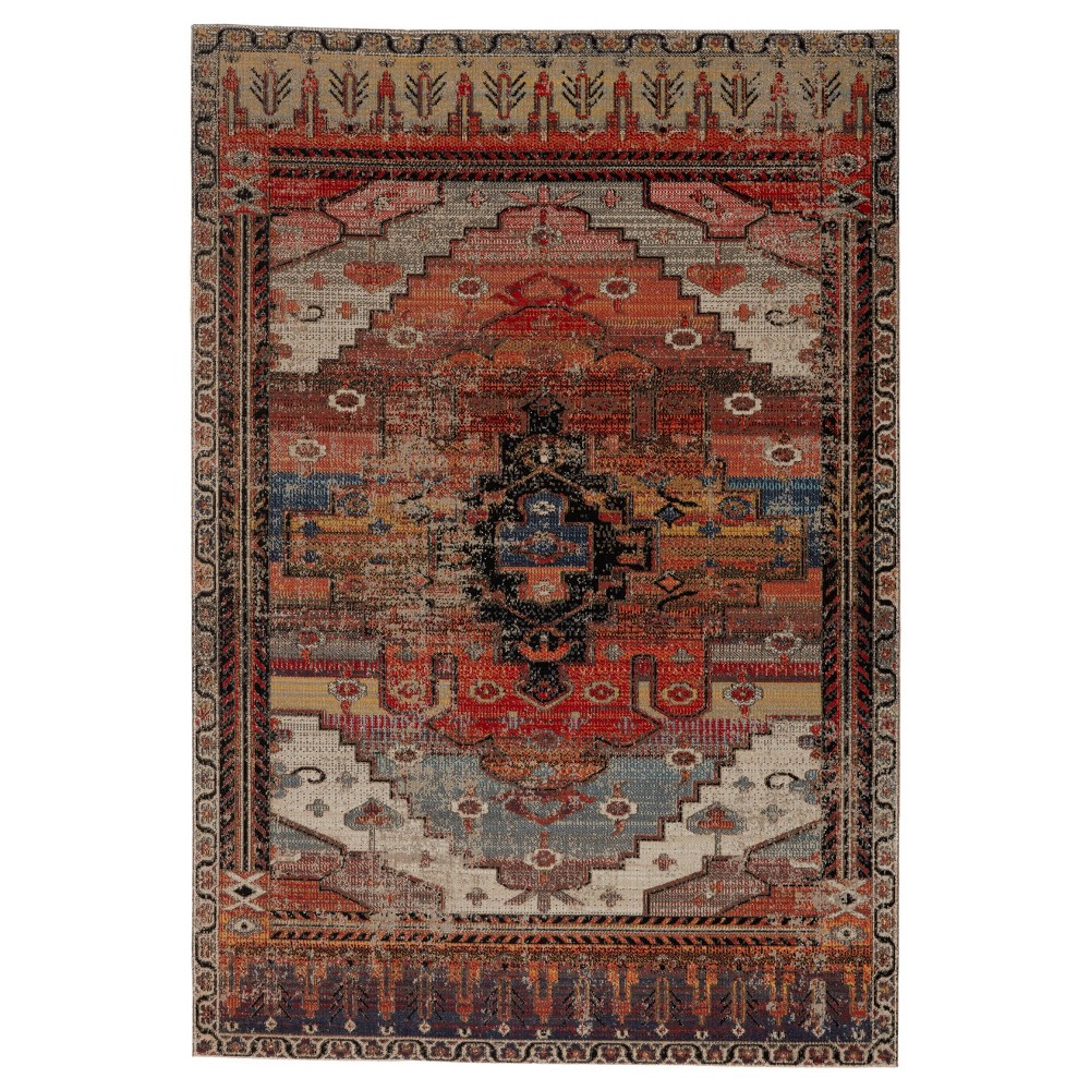 Photos - Area Rug 5'11" Cicero Indoor/Outdoor Medallion Round  Orange - Jaipur Livin