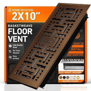 Basketweave Floor Register Vent with Mesh Cover Trap - 1 of 4