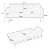 SKRAN 67.71 Inch Faux leather sofa bed with adjustment armres for small space Living Room, Bedroom Office,White - 3 of 4