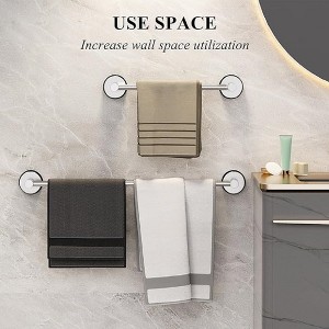 Ridstar Adjustable Wall-Mounted Towel Rack for Apartments-Silver - 1 of 4