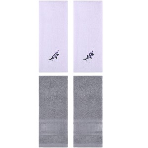 REGALWOVEN 4 Pcs Bathroom Home Decor Cotton Soft Absorbent Floral Hand Towel 13" x 29" - 1 of 4